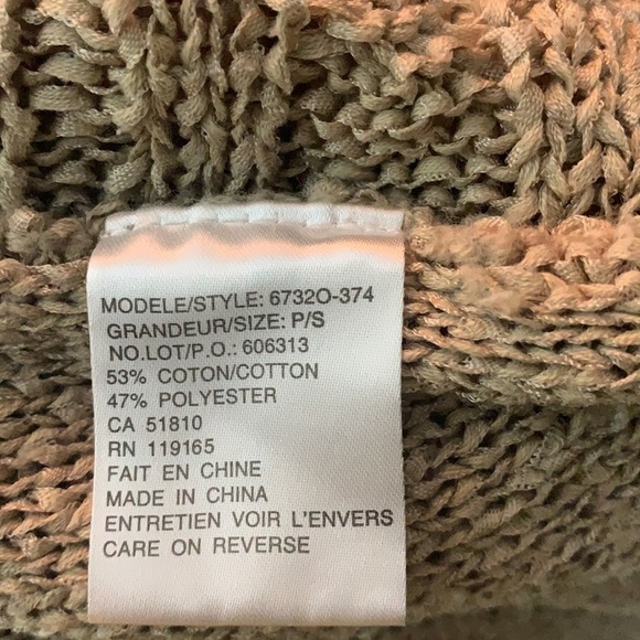 Tribal Neutral Toned Crochet Sweater Cardigan Size P/S - Picture 10 of 12